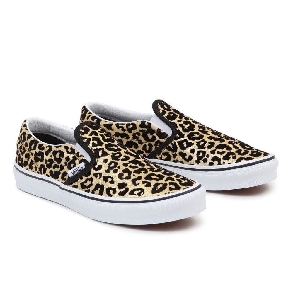VANS KIDS FLOCKED LEOPARD CLASSIC SLIP-ON SHOES- UNISEX - Picture 6 of 16